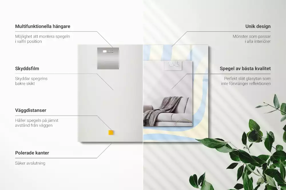 Espelho decorativo Padrões ondulados abstratos