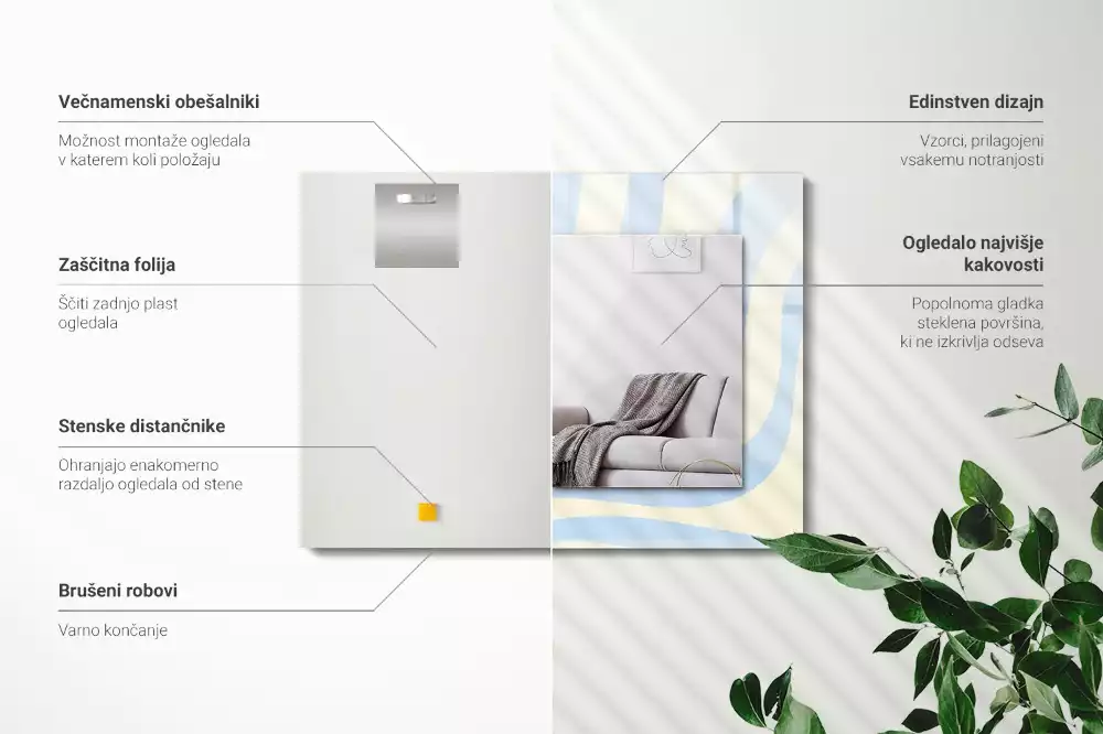 Espelho decorativo Padrões ondulados abstratos