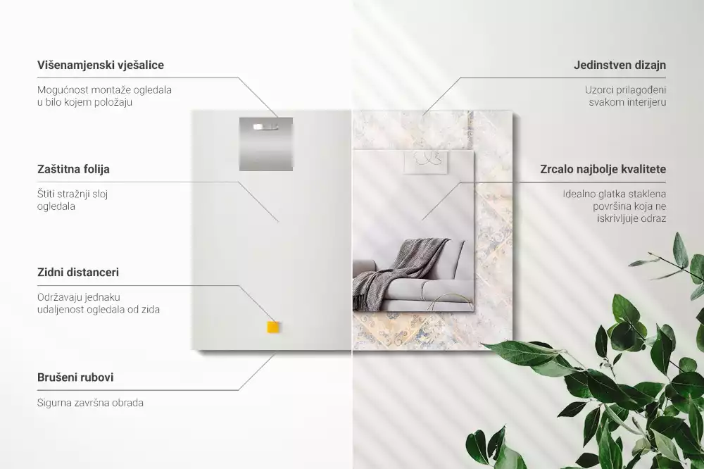 Espelho decorativo Azulejos estampados