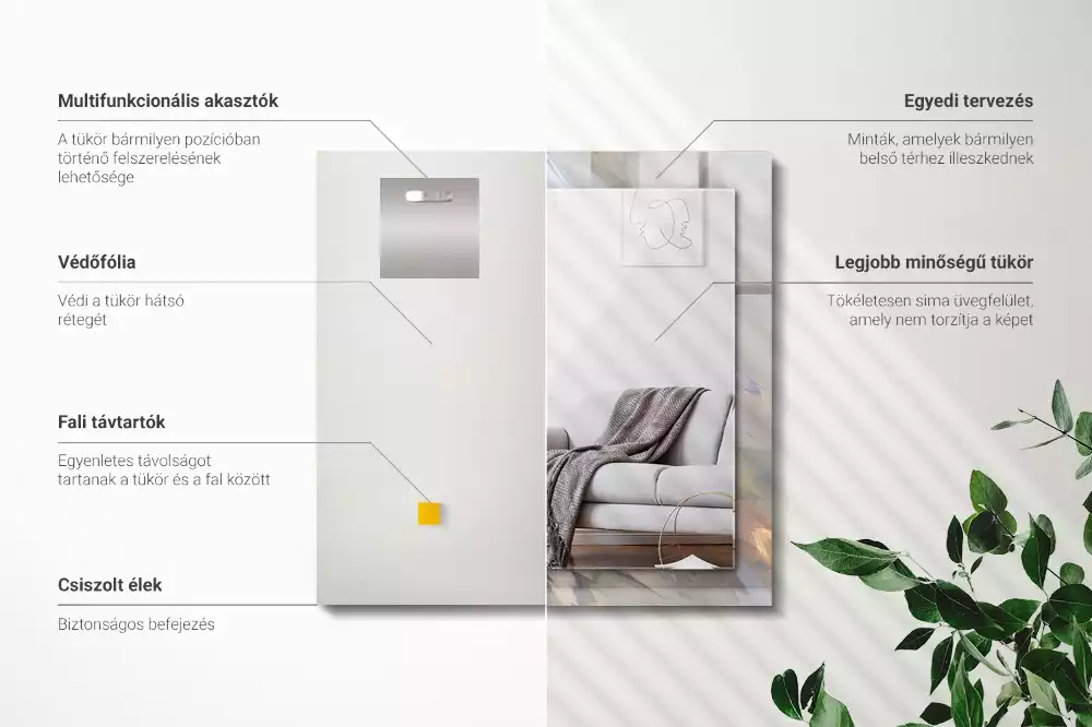 Espelho com moldura decorada Padrões coloridos abstratos