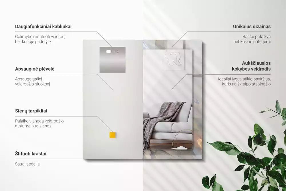 Espelho com moldura decorada Padrões coloridos abstratos