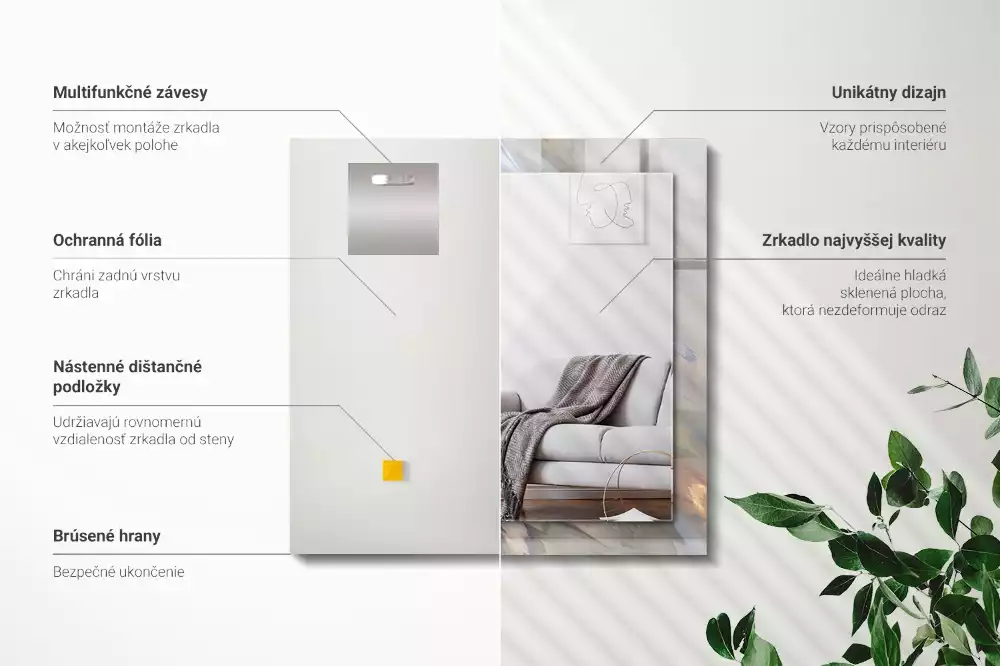 Espelho com moldura decorada Padrões coloridos abstratos