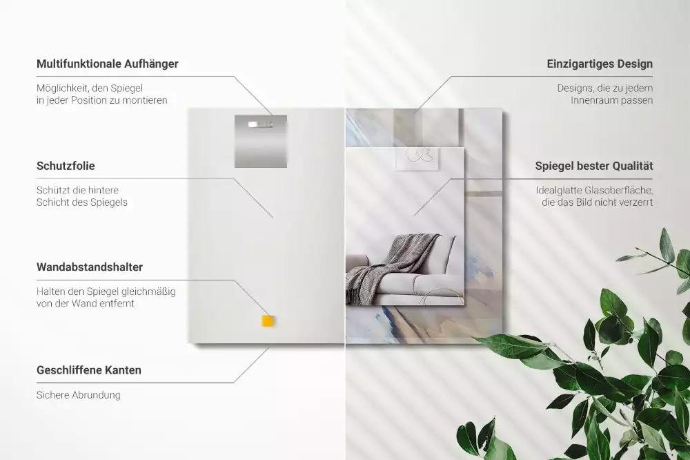 Espelho com moldura decorada Padrões coloridos abstratos