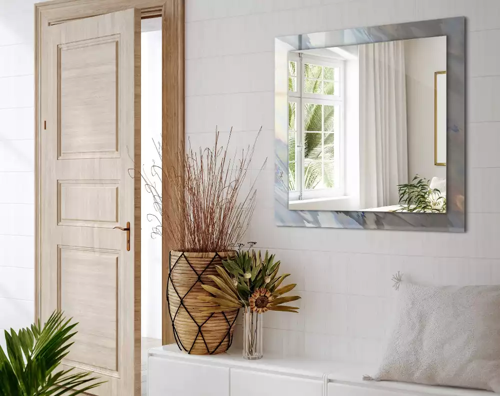 Espelho com moldura decorada Padrões coloridos abstratos