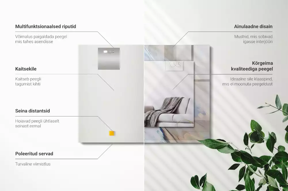 Espelho com moldura decorada Padrões coloridos abstratos