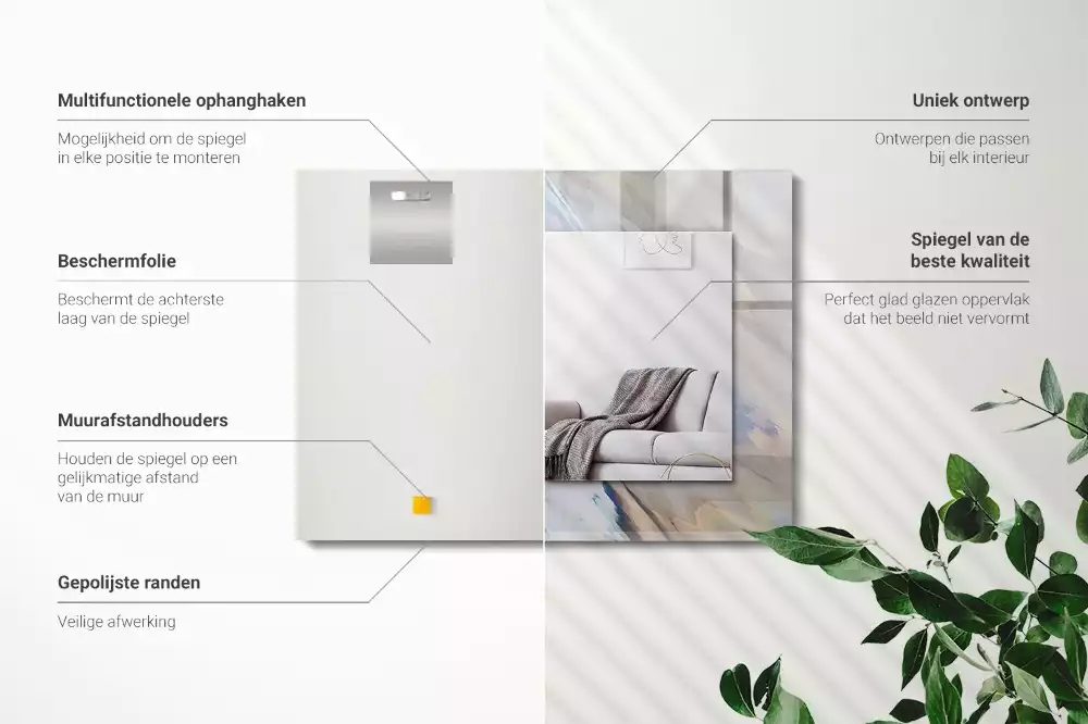 Espelho com moldura decorada Padrões coloridos abstratos