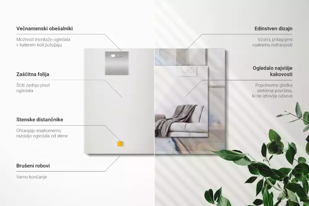 Espelho com moldura decorada Padrões coloridos abstratos