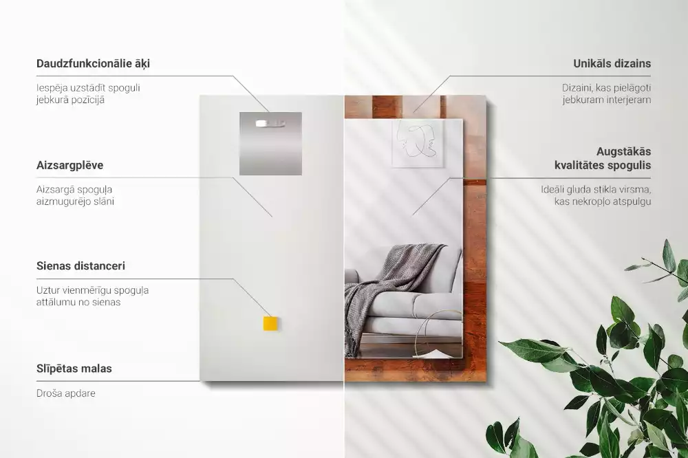 Espelho decorado Mesa de madeira velha