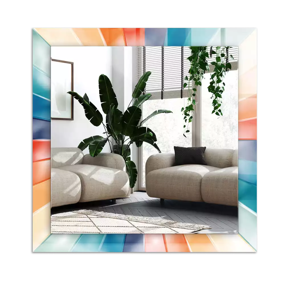 Espelho com moldura decorada Raios de luz coloridos