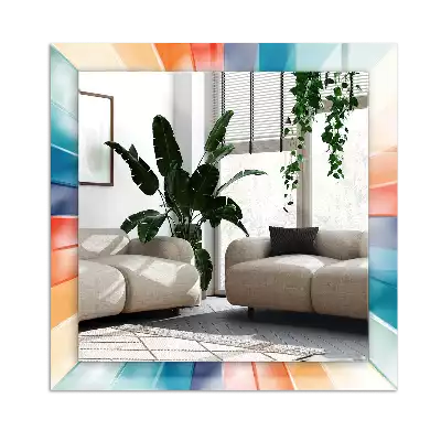 Espelho com moldura decorada Raios de luz coloridos