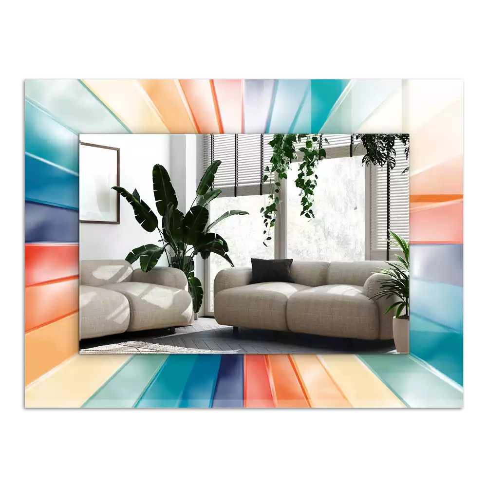 Espelho com moldura decorada Raios de luz coloridos