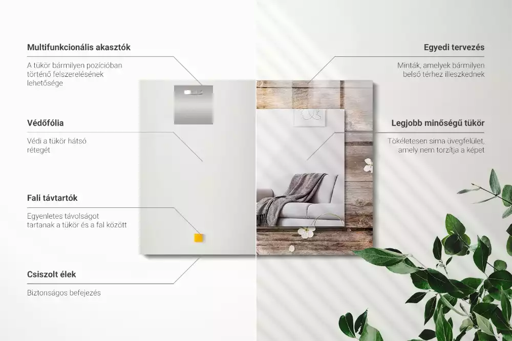 Espelho decorado Flores em madeira