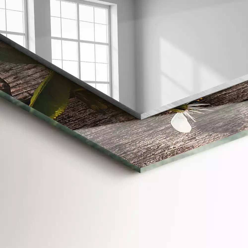 Espelho decorado Flores em madeira