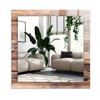 Espelho decorativo Parede de painéis de madeira