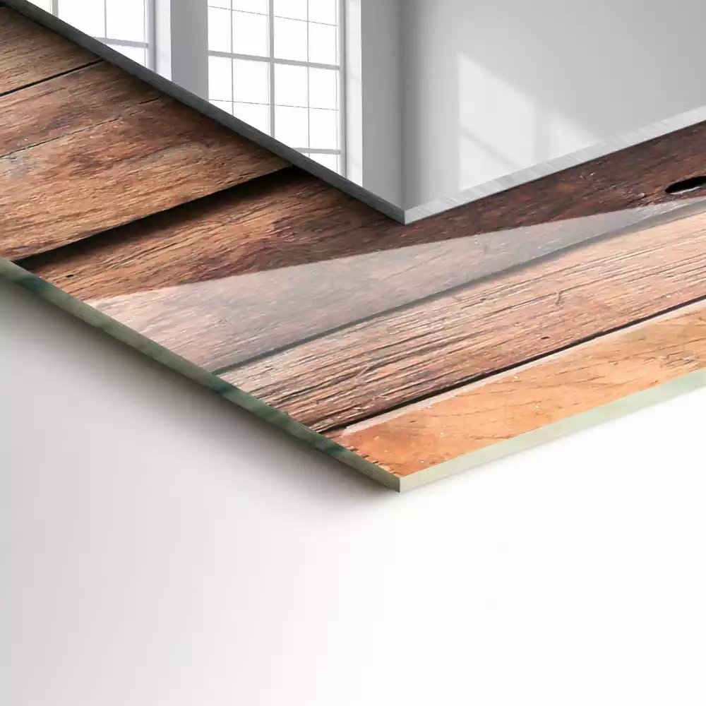 Espelho decorativo Parede de painéis de madeira