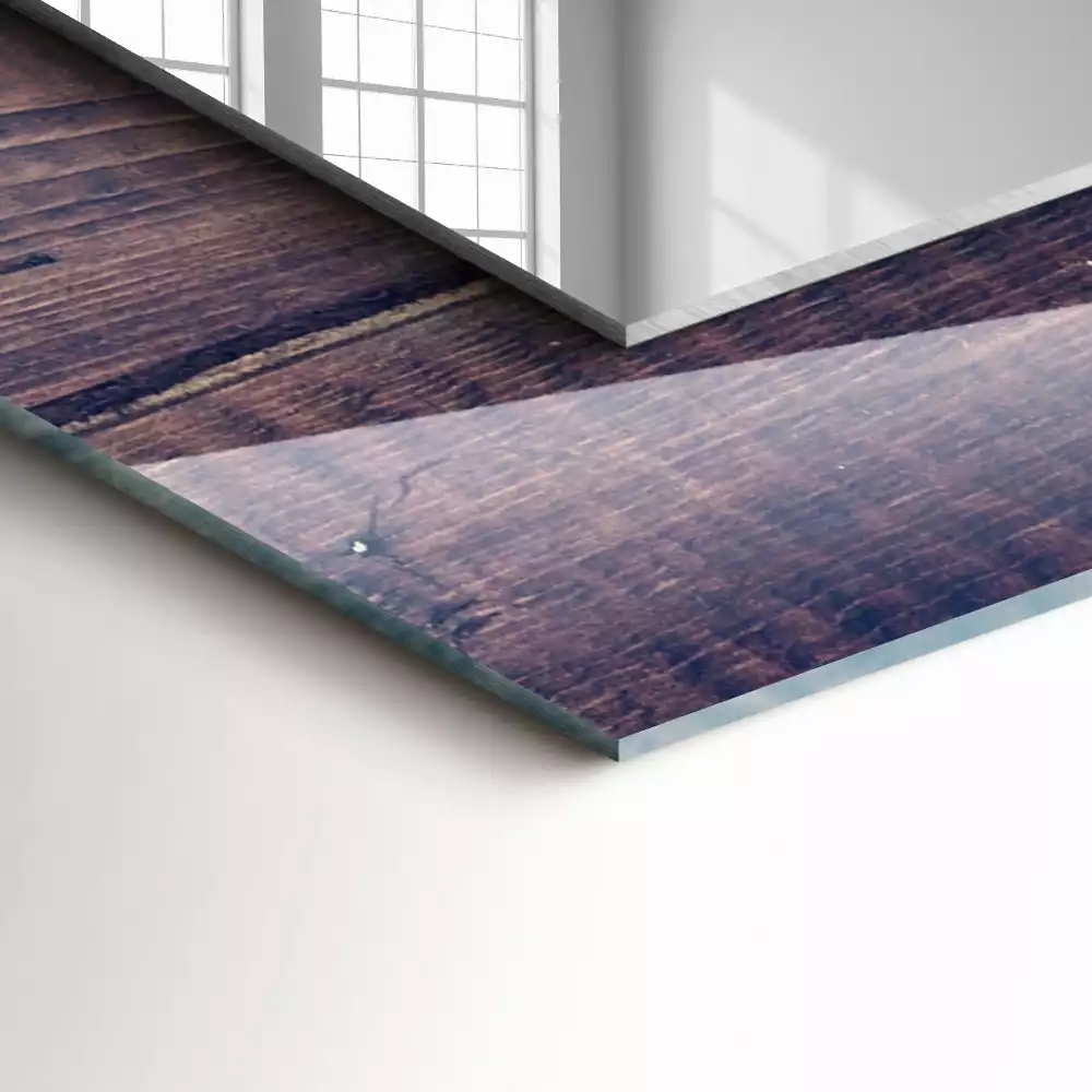 Espelho com moldura decorada Tulipas cor de rosa de madeira