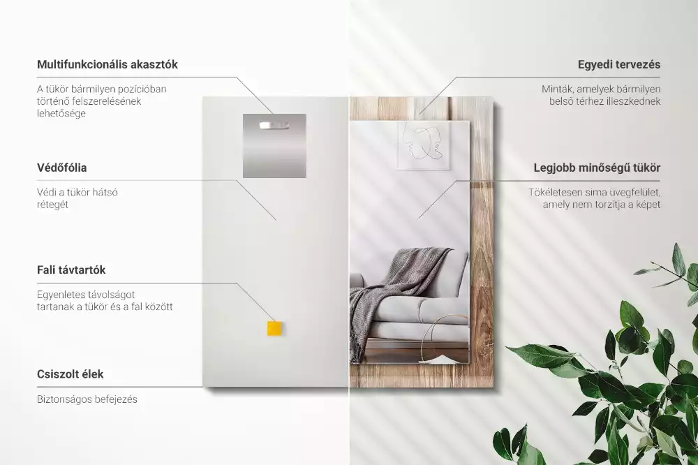 Espelho decorado Tábuas de piso de madeira