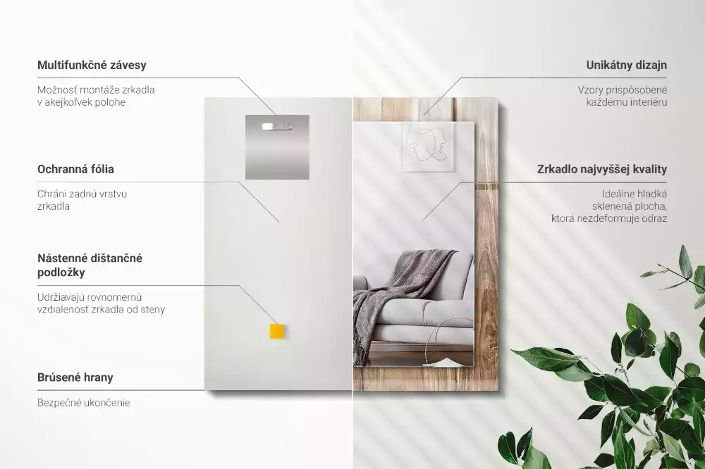 Espelho decorado Tábuas de piso de madeira