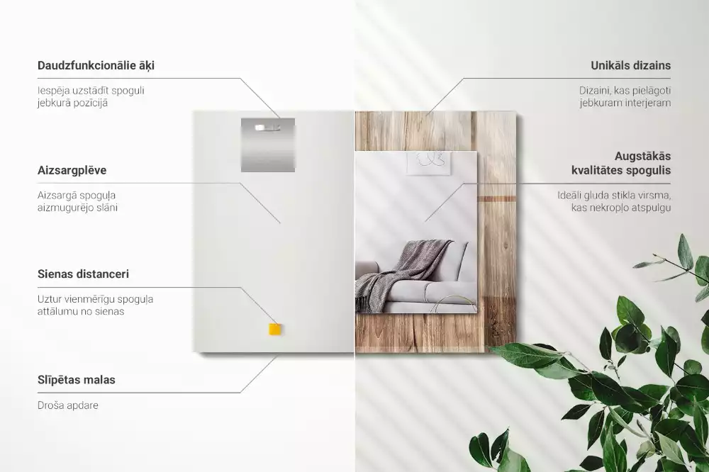 Espelho decorado Tábuas de piso de madeira