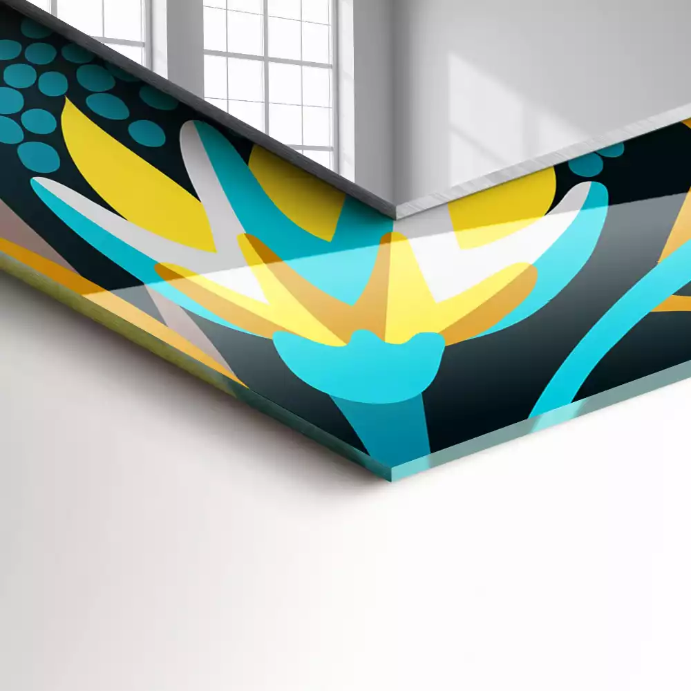 Espelho decorado Padrões de flores e folhas