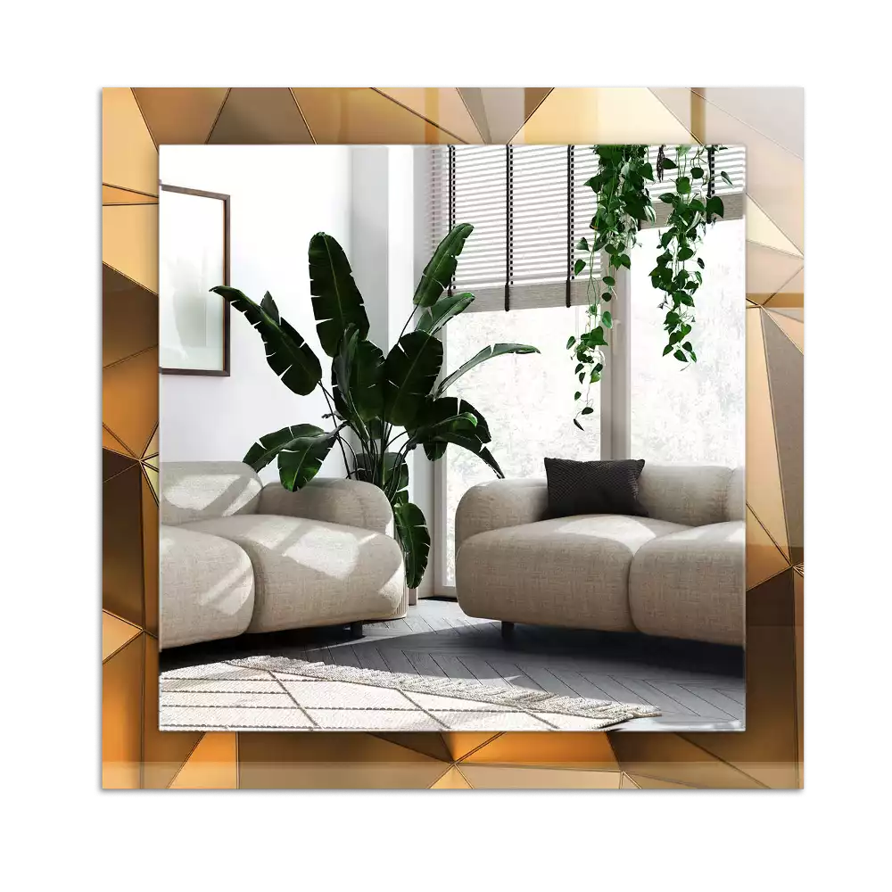 Espelho decorativo Padrões geométricos dourados