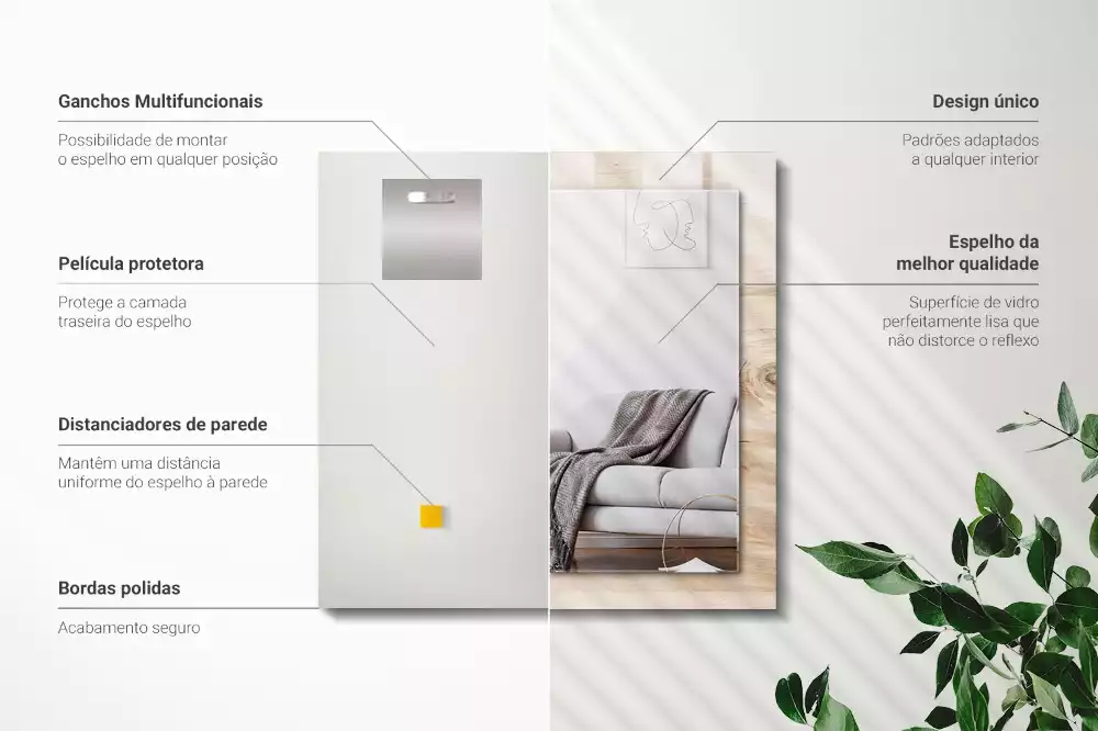 Espelho decorado Madeira com nós