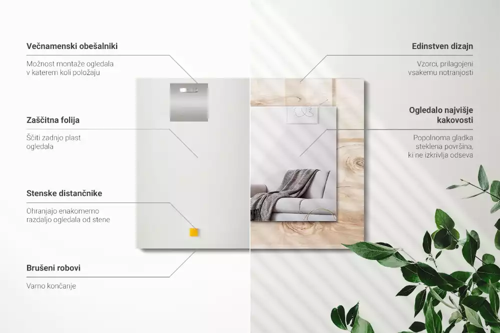 Espelho decorado Madeira com nós