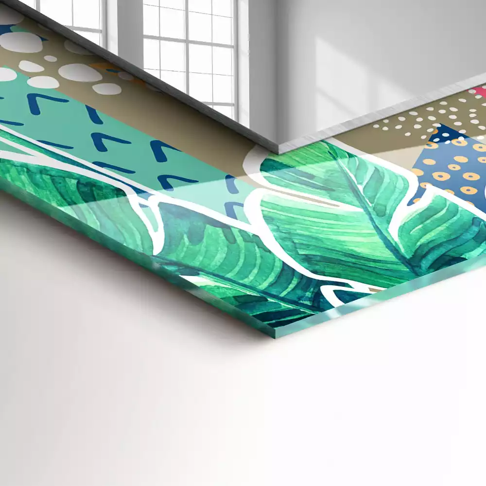 Espelho decorado Flores e folhas