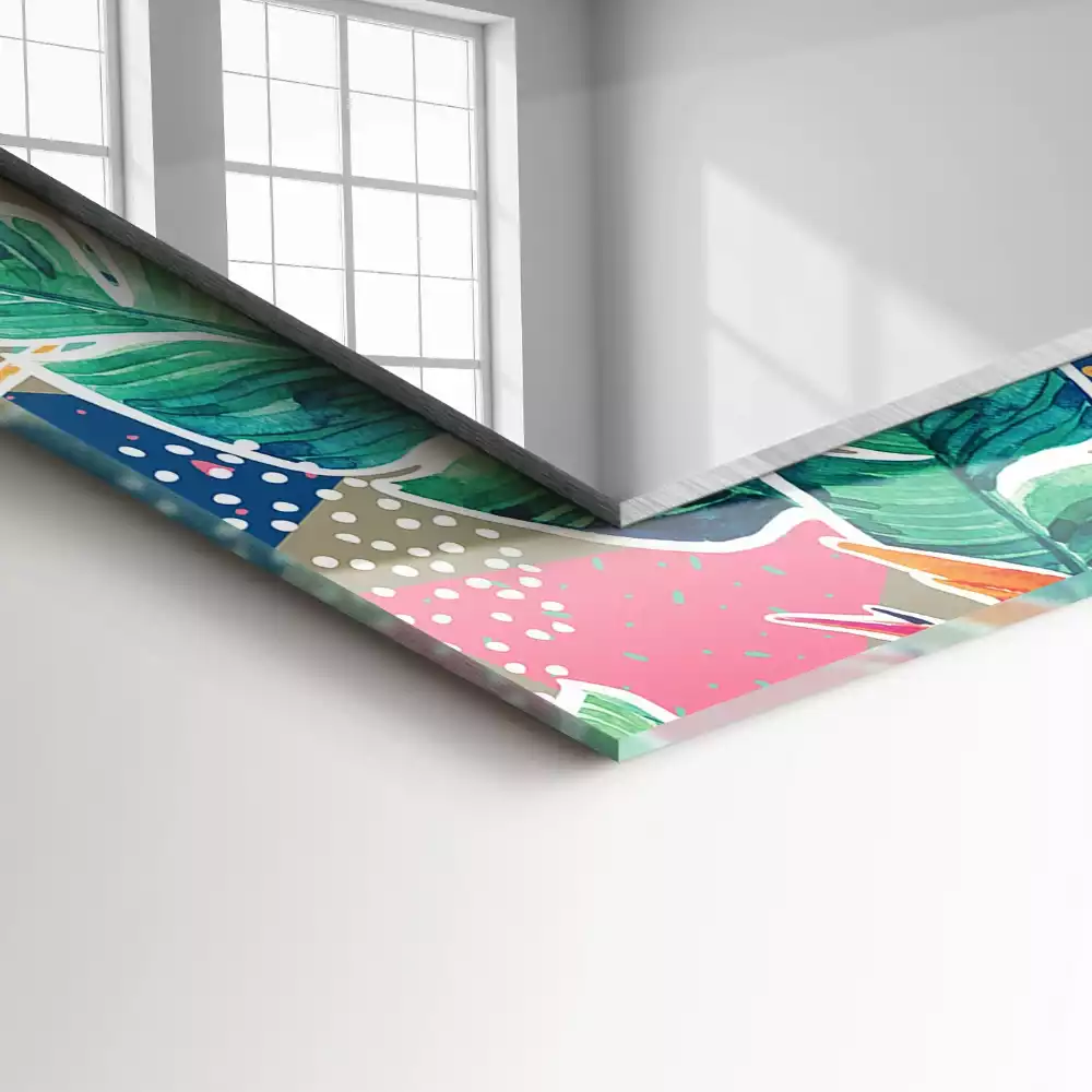 Espelho decorado Flores e folhas