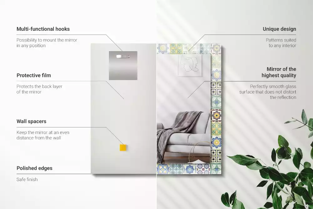 Espelho decorativo Padrões de azulejos coloridos