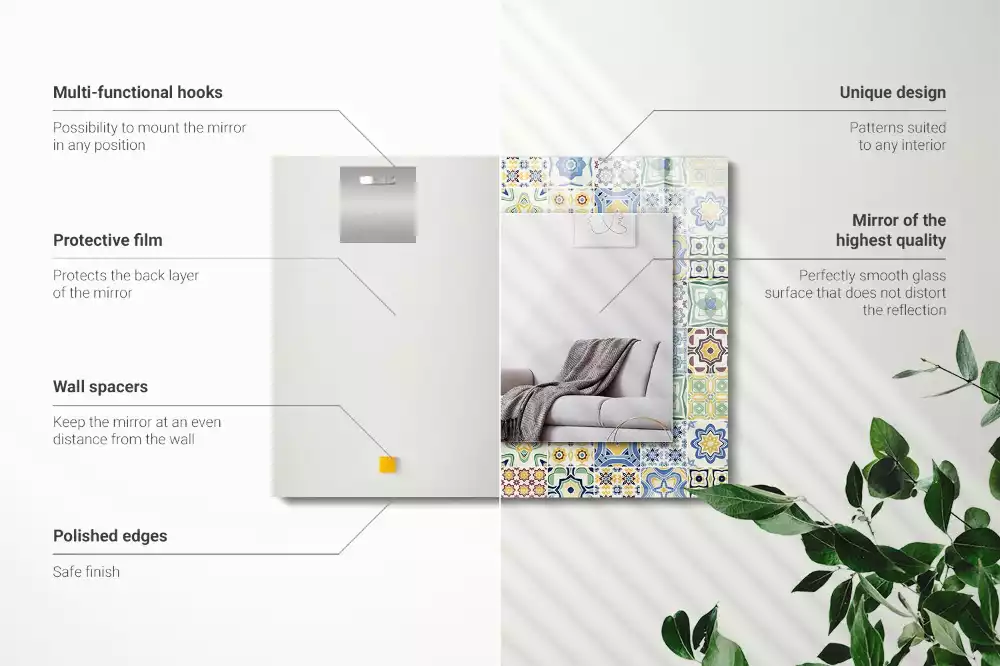 Espelho decorativo Padrões de azulejos coloridos