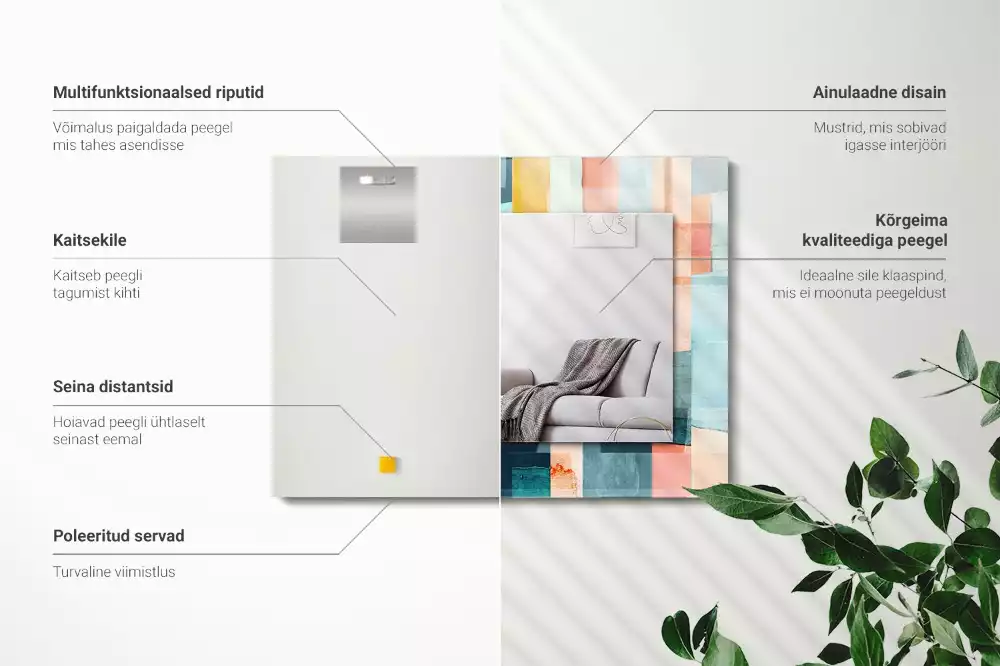 Espelho decorativo Retângulos abstratos coloridos