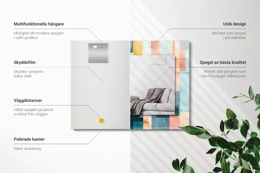 Espelho decorativo Retângulos abstratos coloridos