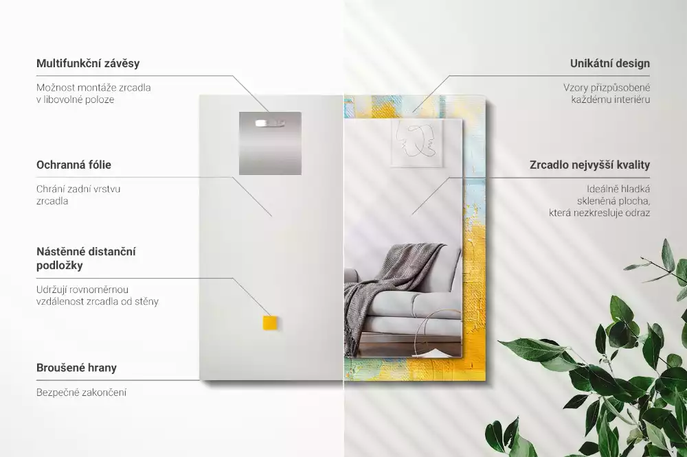 Espelho decorado Pintura a óleo abstrata