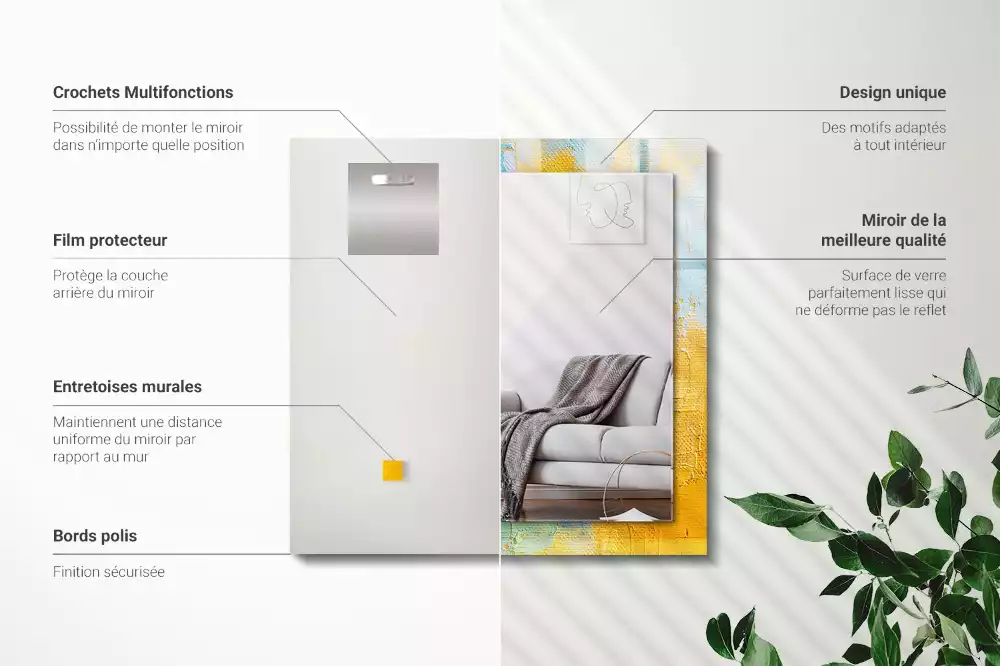 Espelho decorado Pintura a óleo abstrata