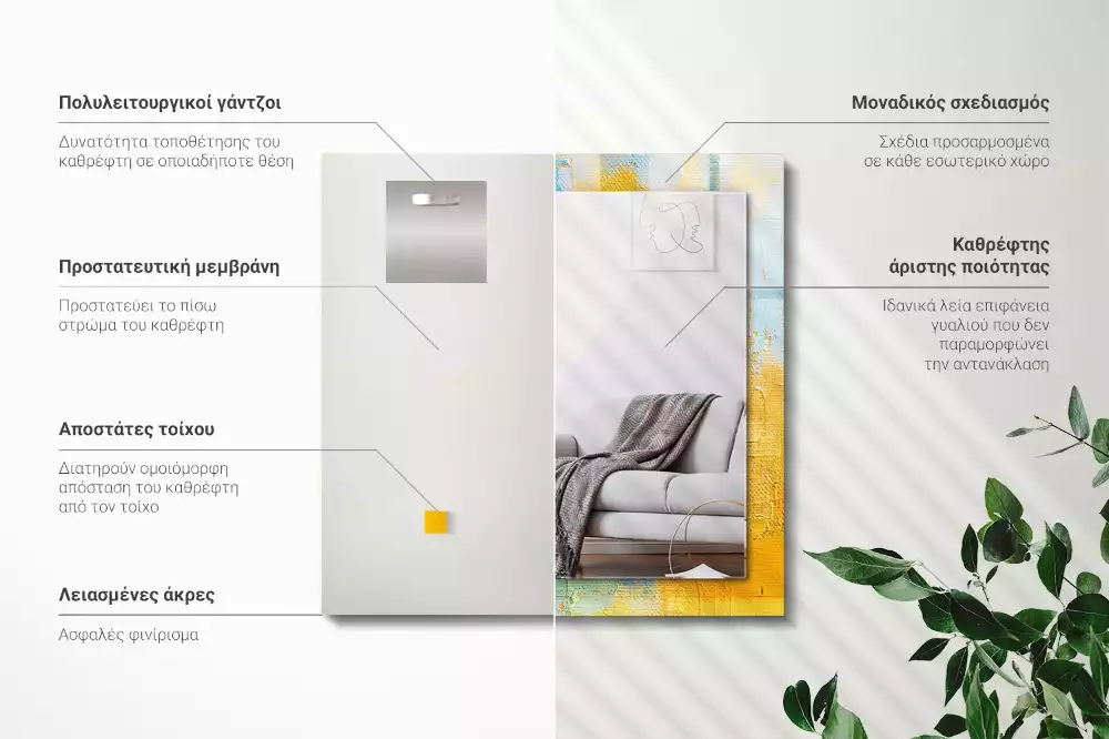 Espelho decorado Pintura a óleo abstrata