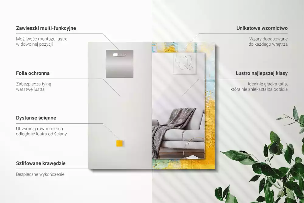 Espelho decorado Pintura a óleo abstrata