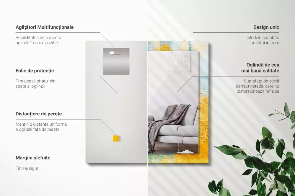 Espelho decorado Pintura a óleo abstrata