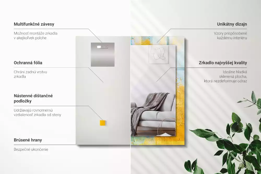 Espelho decorado Pintura a óleo abstrata