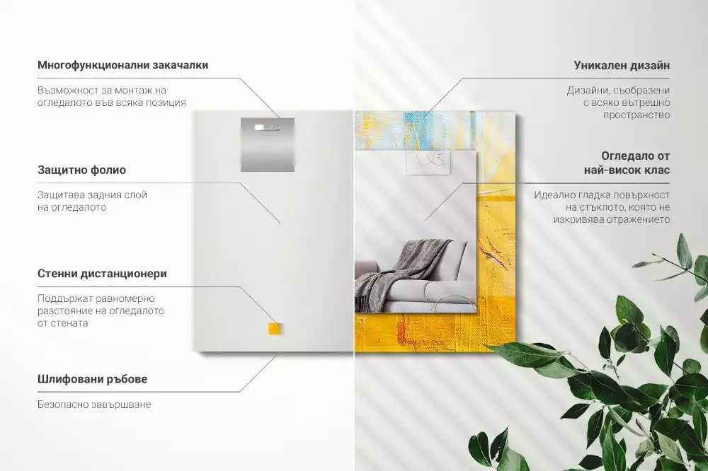 Espelho decorado Pintura a óleo abstrata