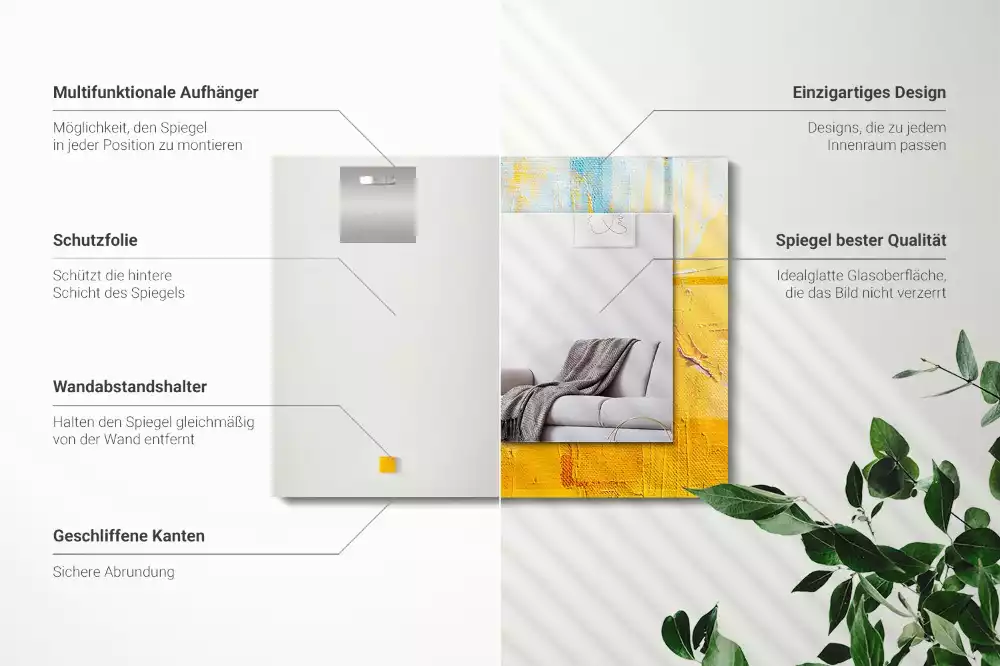 Espelho decorado Pintura a óleo abstrata