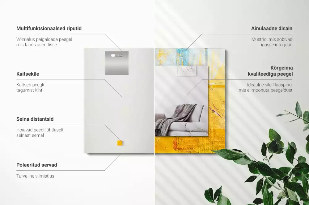 Espelho decorado Pintura a óleo abstrata