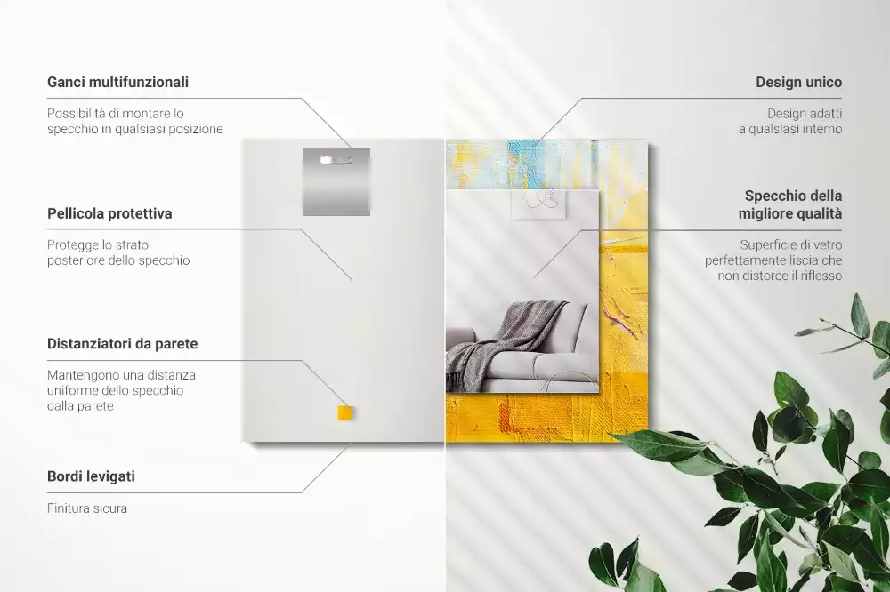 Espelho decorado Pintura a óleo abstrata