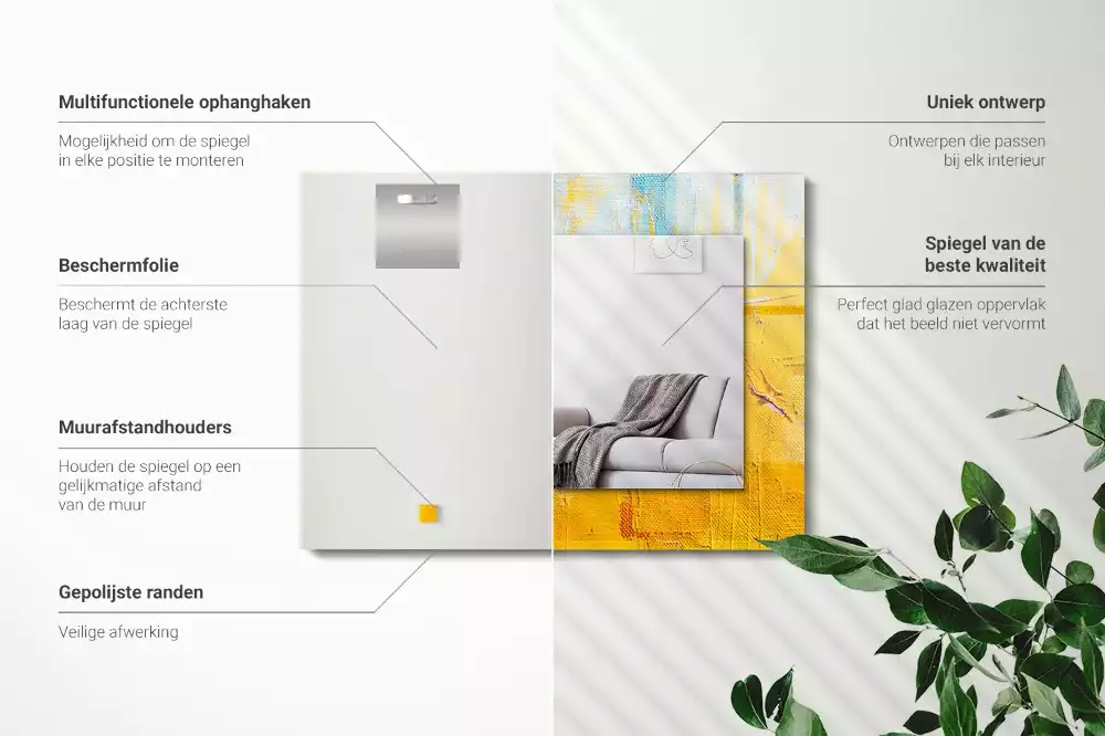 Espelho decorado Pintura a óleo abstrata