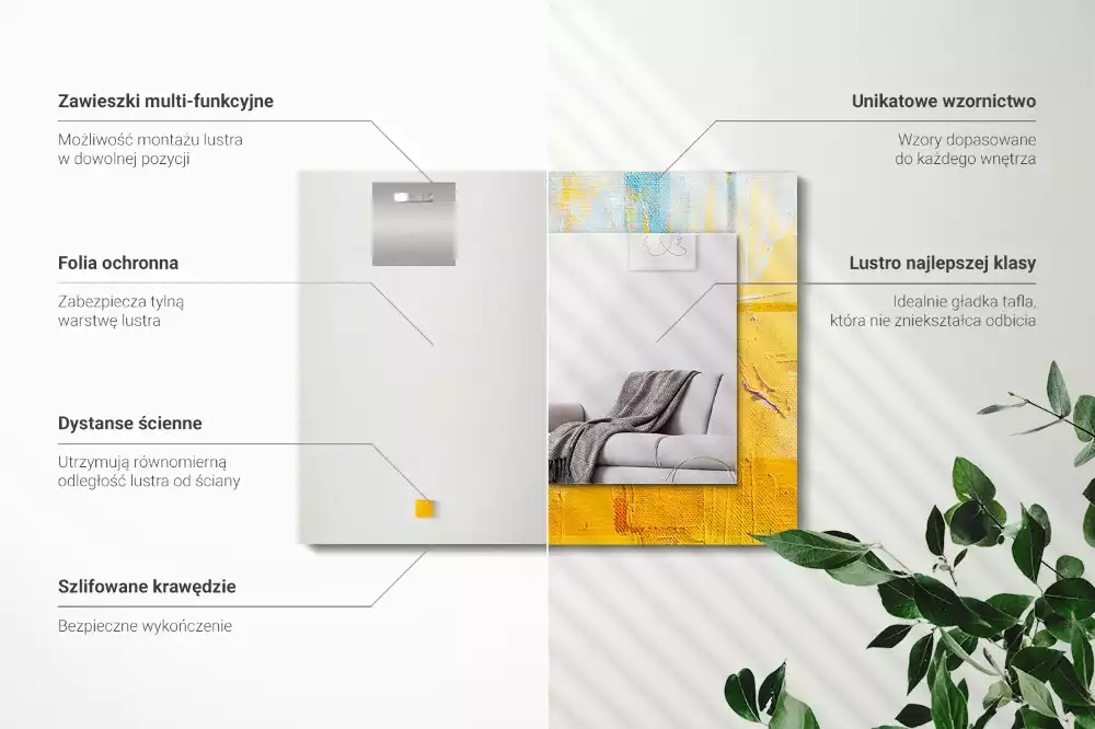 Espelho decorado Pintura a óleo abstrata