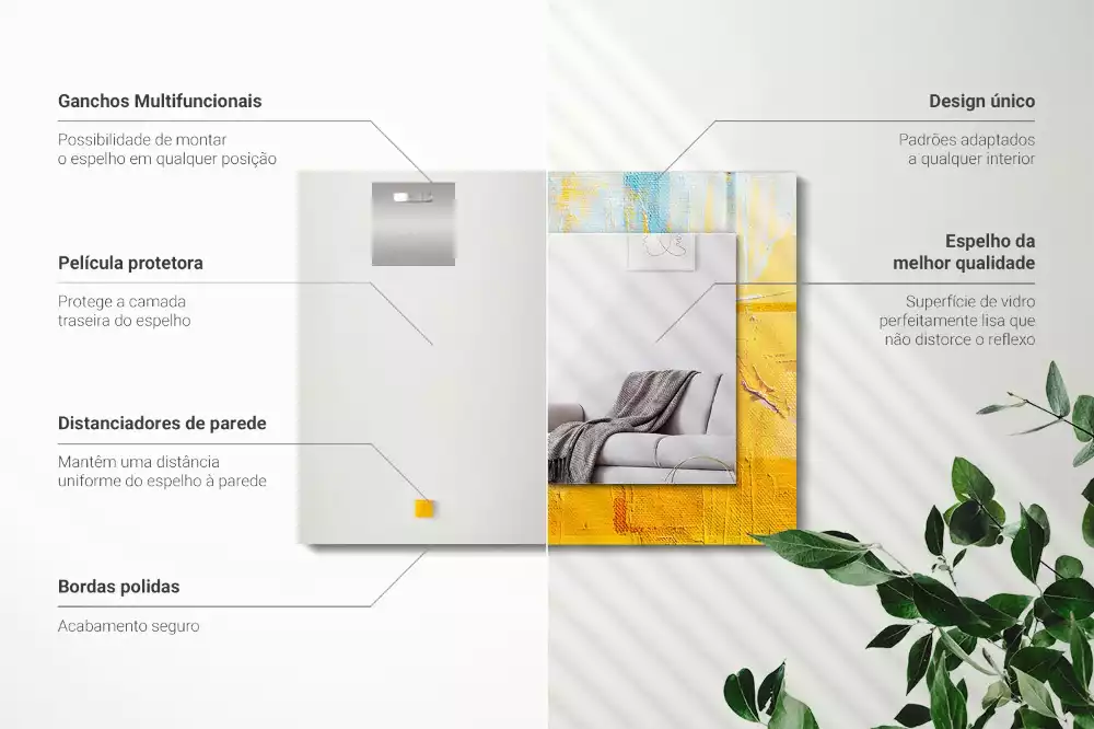 Espelho decorado Pintura a óleo abstrata