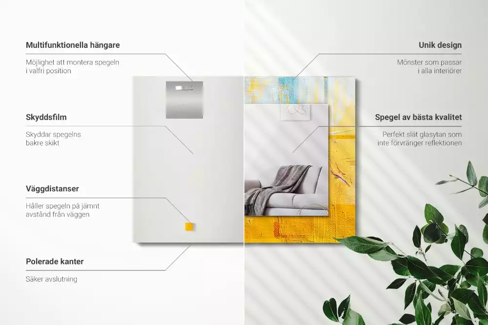 Espelho decorado Pintura a óleo abstrata