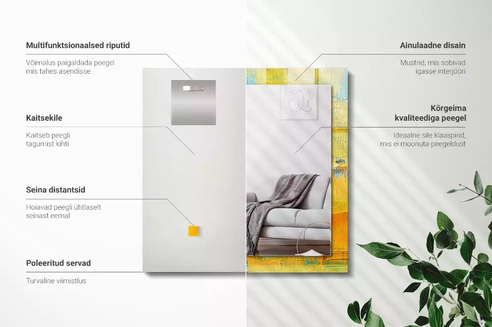 Espelho decorativo Pintura a óleo abstrata