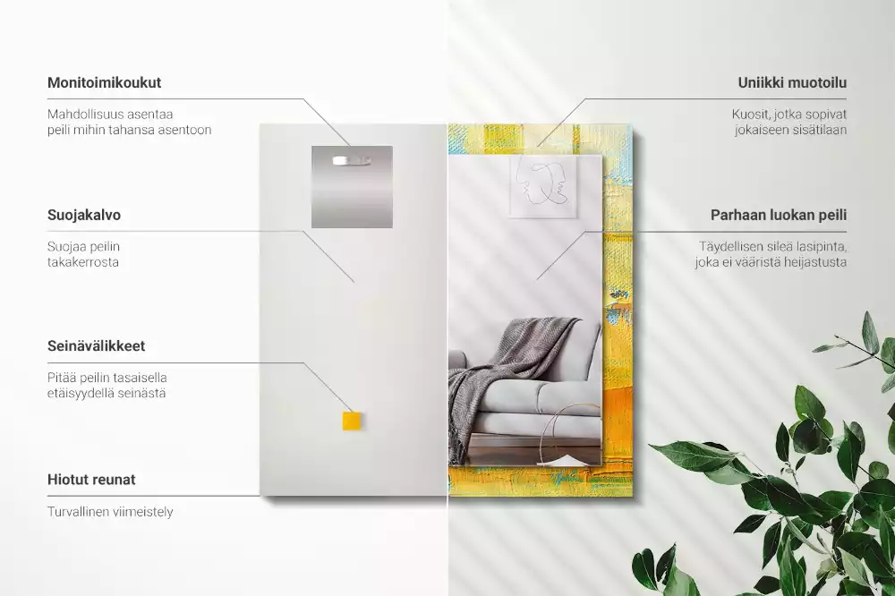 Espelho decorativo Pintura a óleo abstrata