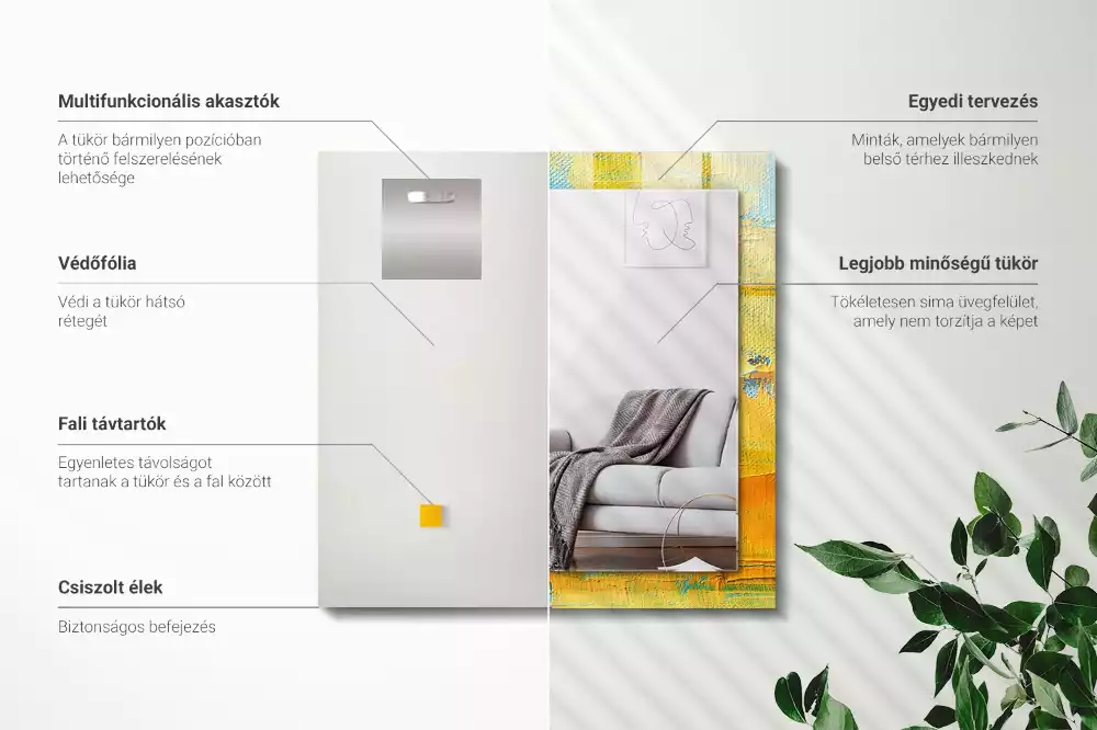 Espelho decorativo Pintura a óleo abstrata